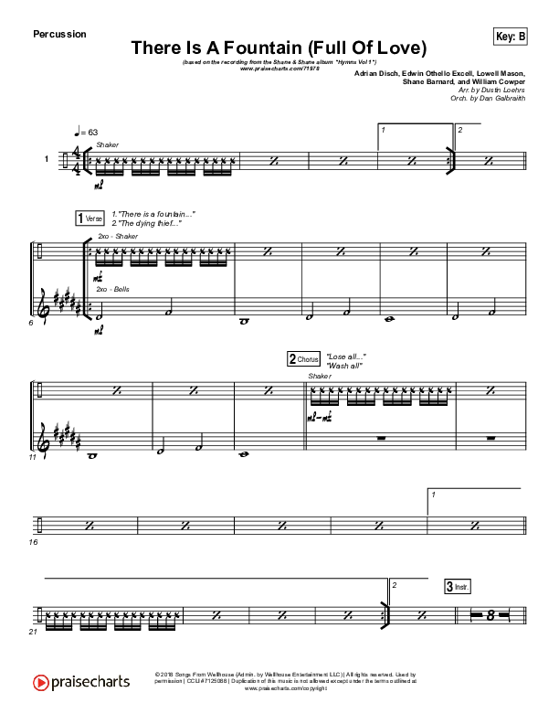 There Is A Fountain (Full Of Love) Percussion (Shane & Shane / The Worship Initiative)