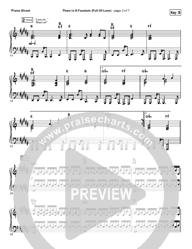 There Is A Fountain (Full Of Love) Piano Sheet (Shane & Shane / The Worship Initiative)