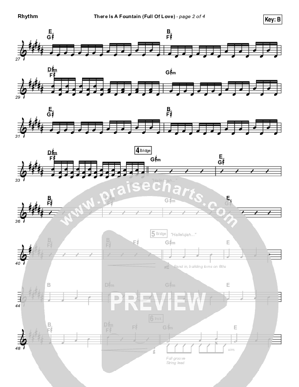 There Is A Fountain (Full Of Love) Rhythm Chart (Shane & Shane / The Worship Initiative)
