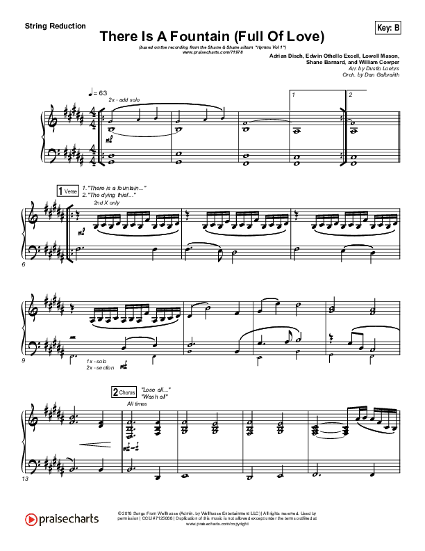 There Is A Fountain (Full Of Love) String Pack (Shane & Shane / The Worship Initiative)