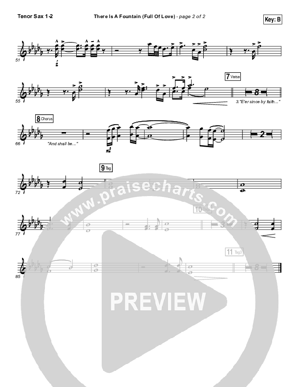 There Is A Fountain (Full Of Love) Tenor Sax 1/2 (Shane & Shane / The Worship Initiative)