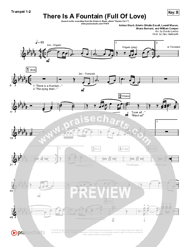 There Is A Fountain (Full Of Love) Brass Pack (Shane & Shane / The Worship Initiative)