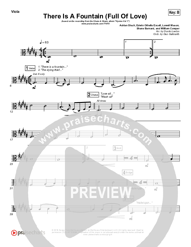 There Is A Fountain (Full Of Love) Viola (Shane & Shane / The Worship Initiative)