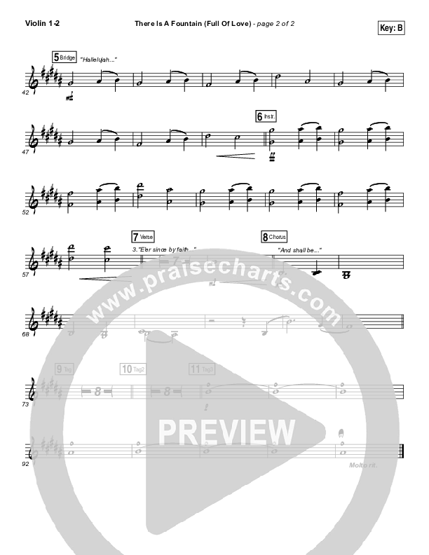 There Is A Fountain (Full Of Love) Violin 1/2 (Shane & Shane / The Worship Initiative)