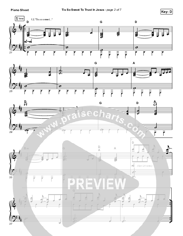 Tis So Sweet To Trust In Jesus Piano Sheet (Shane & Shane / The Worship Initiative)