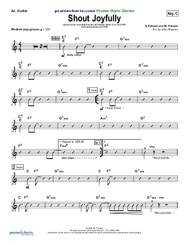 Shout Joyfully Acoustic Guitar (BJ Putnam)
