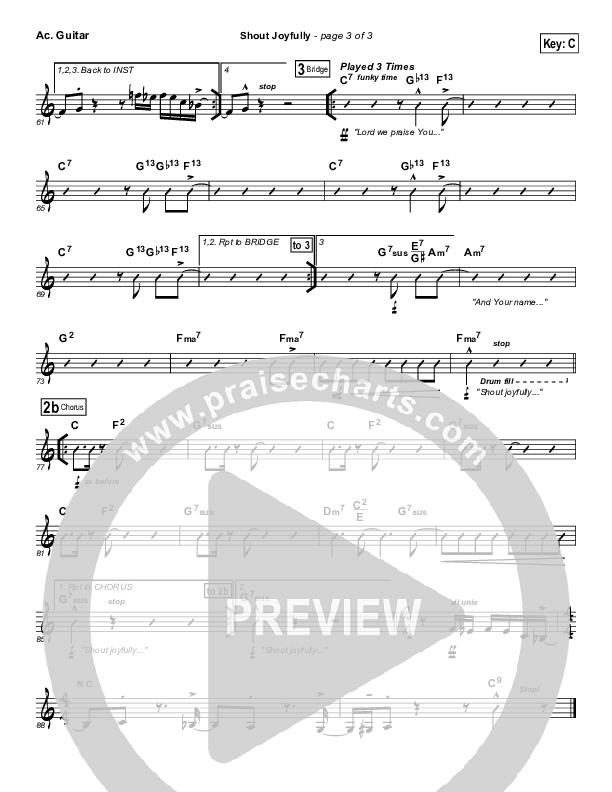 Shout Joyfully Acoustic Guitar (BJ Putnam)