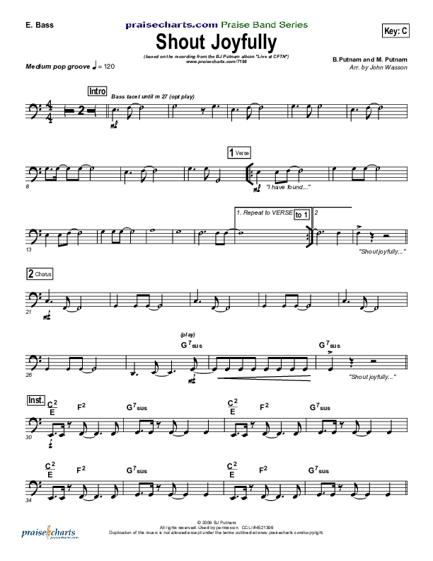 Shout Joyfully Bass Guitar (BJ Putnam)