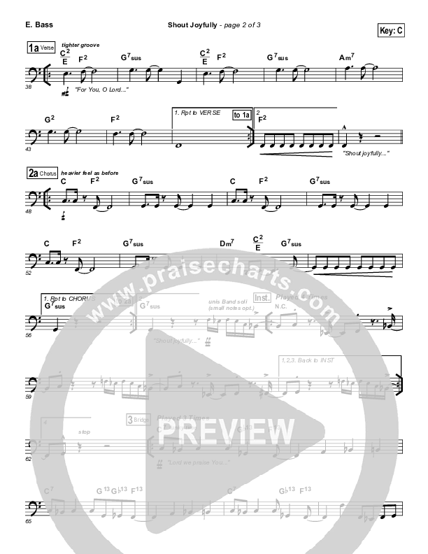 Shout Joyfully Bass Guitar (BJ Putnam)