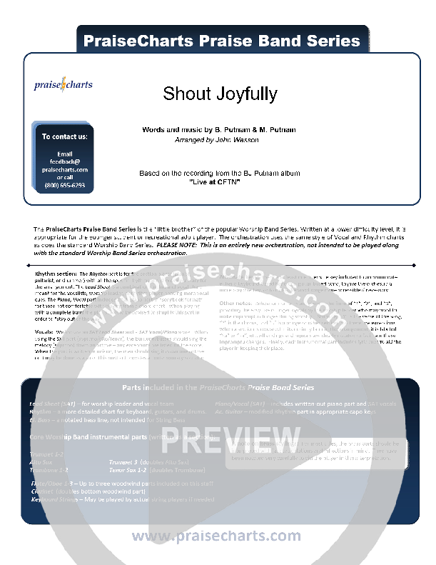 Shout Joyfully Cover Sheet (BJ Putnam)