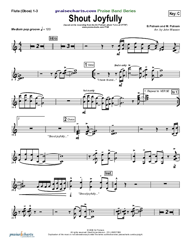 Shout Joyfully Flute/Oboe 1/2/3 (BJ Putnam)