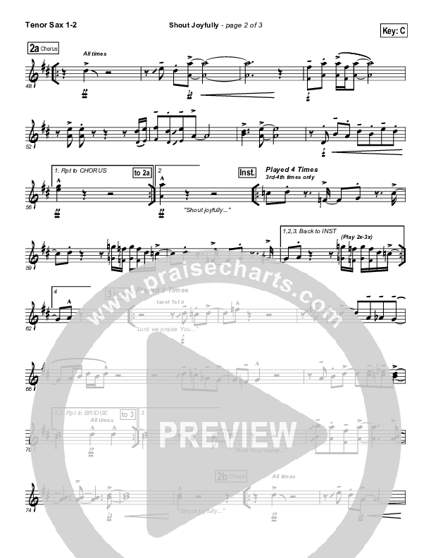 Shout Joyfully Tenor Sax 1/2 (BJ Putnam)