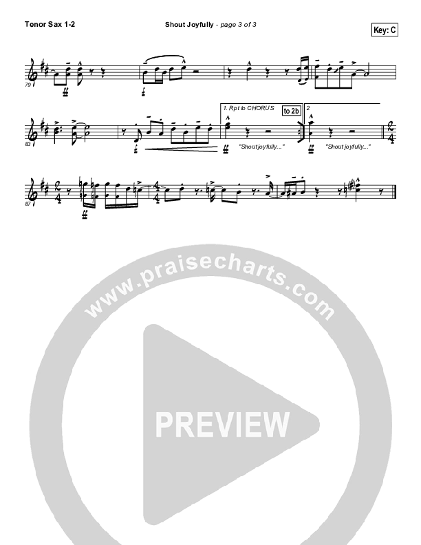 Shout Joyfully Tenor Sax 1/2 (BJ Putnam)