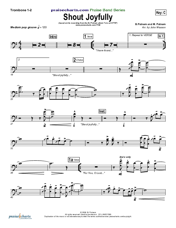 Shout Joyfully Trombone 1/2 (BJ Putnam)