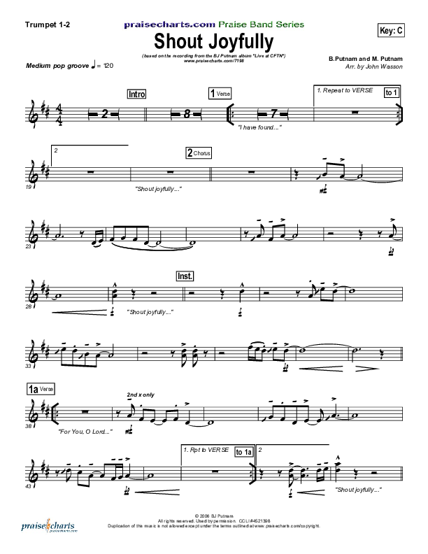 Shout Joyfully Trumpet 1,2 (BJ Putnam)