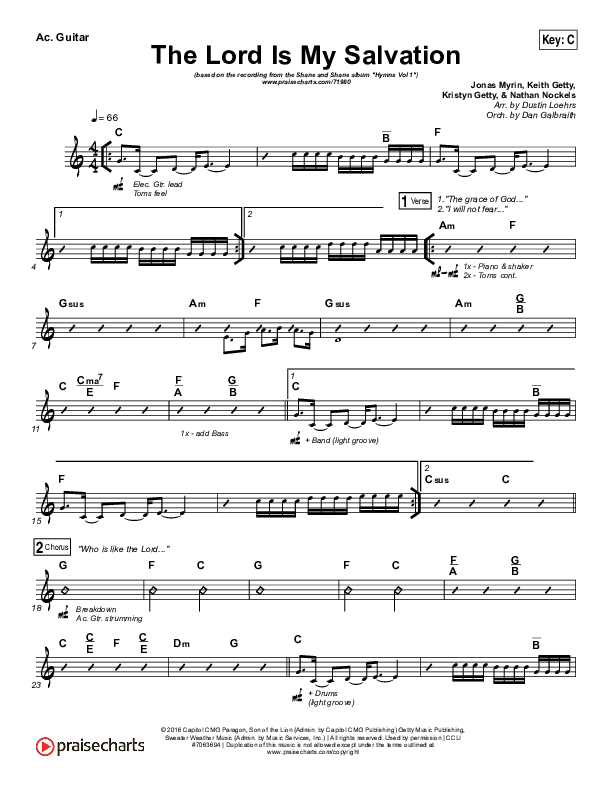 The Lord Is My Salvation Acoustic Guitar (Shane & Shane / The Worship Initiative)