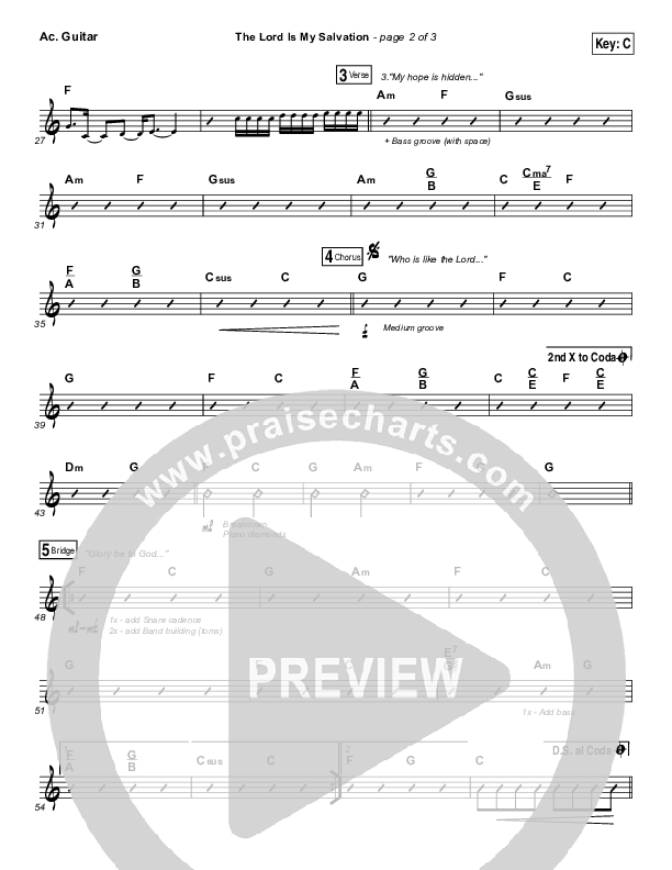 The Lord Is My Salvation Acoustic Guitar (Shane & Shane / The Worship Initiative)