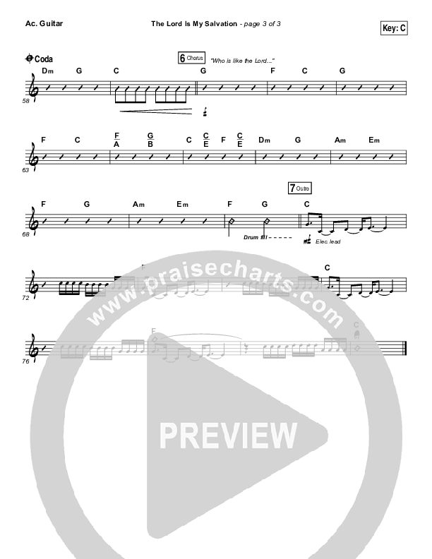 The Lord Is My Salvation Acoustic Guitar (Shane & Shane / The Worship Initiative)