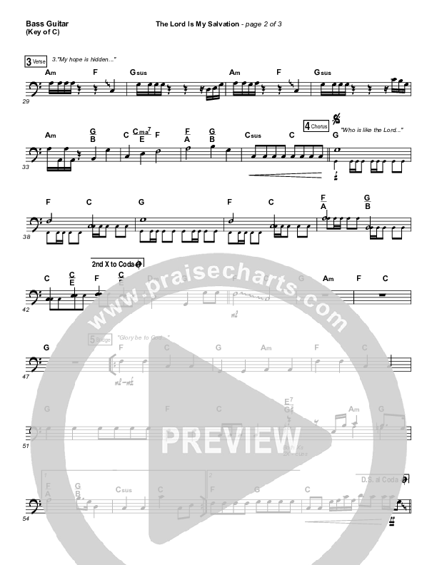 The Lord Is My Salvation Bass Guitar (Shane & Shane / The Worship Initiative)