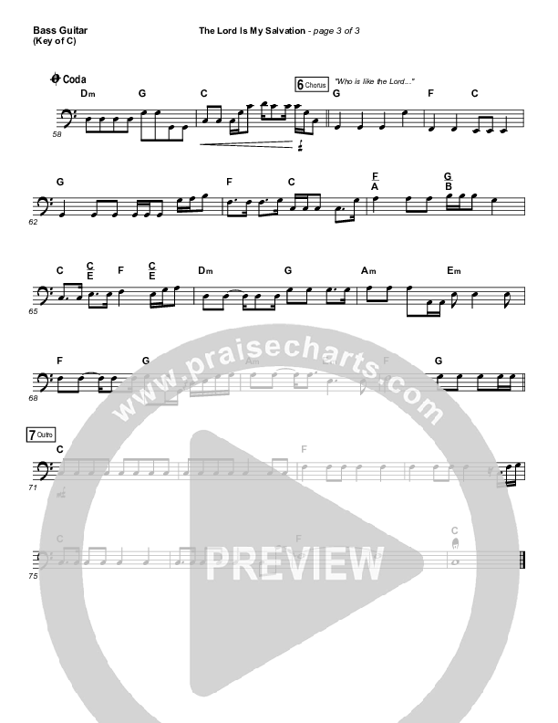 The Lord Is My Salvation Bass Guitar (Shane & Shane / The Worship Initiative)