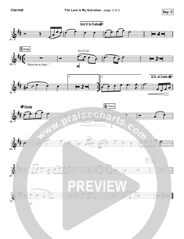 The Lord Is My Salvation Clarinet (Shane & Shane / The Worship Initiative)