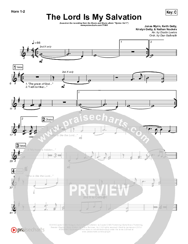 The Lord Is My Salvation Brass Pack (Shane & Shane / The Worship Initiative)