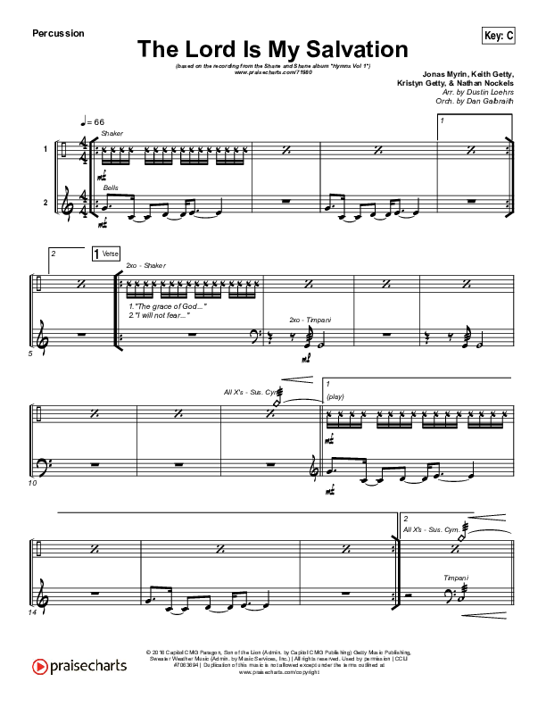 The Lord Is My Salvation Percussion (Shane & Shane / The Worship Initiative)