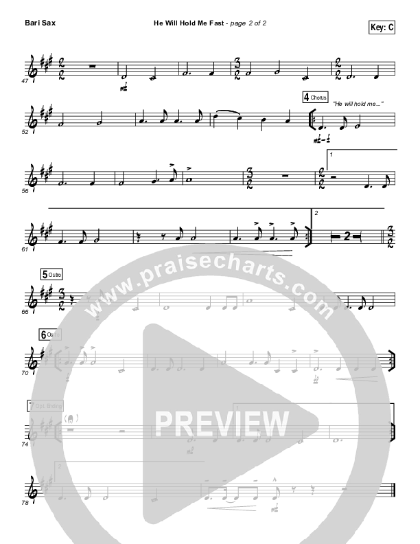 He Will Hold Me Fast Bari Sax (Shane & Shane / The Worship Initiative)