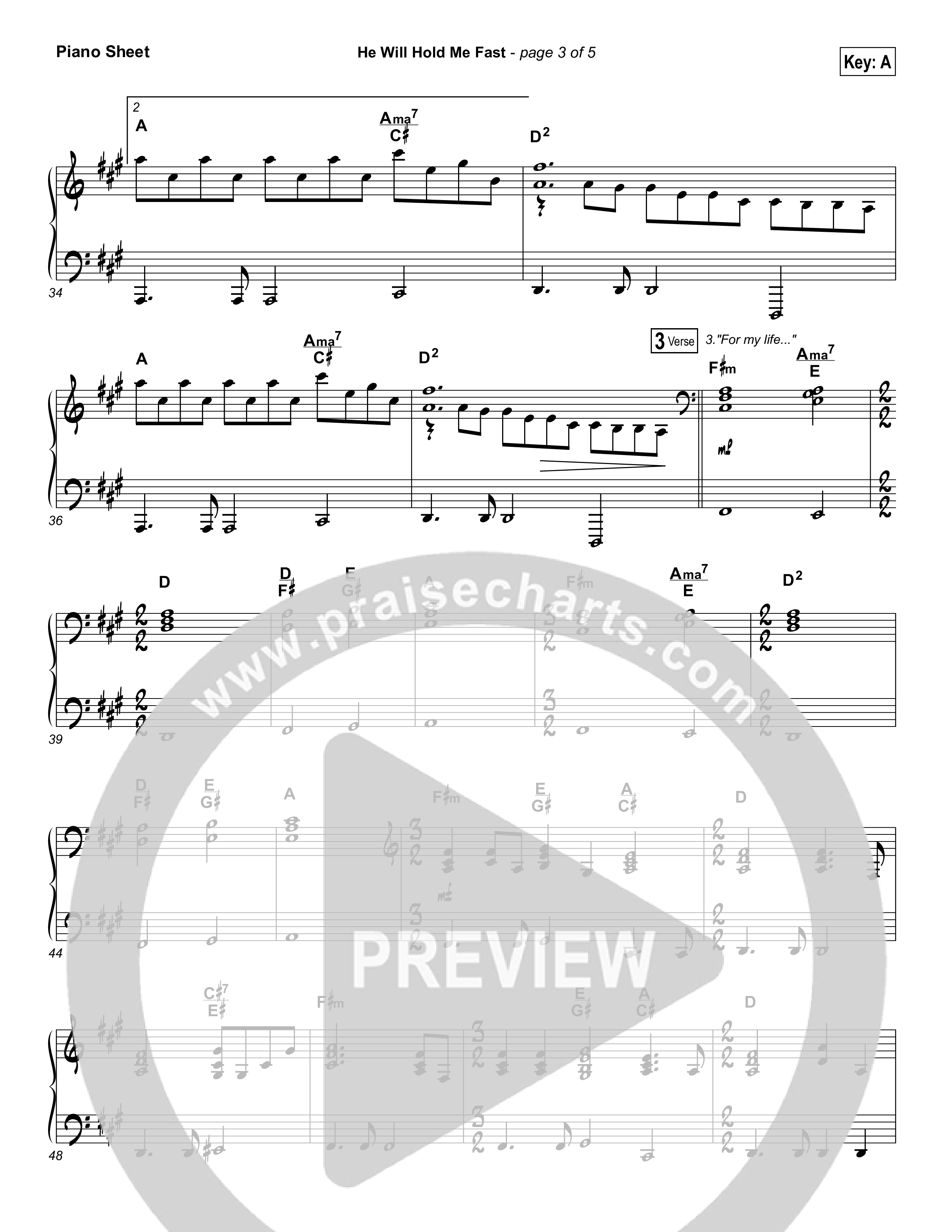 He Will Hold Me Fast Piano Sheet (Shane & Shane / The Worship Initiative)