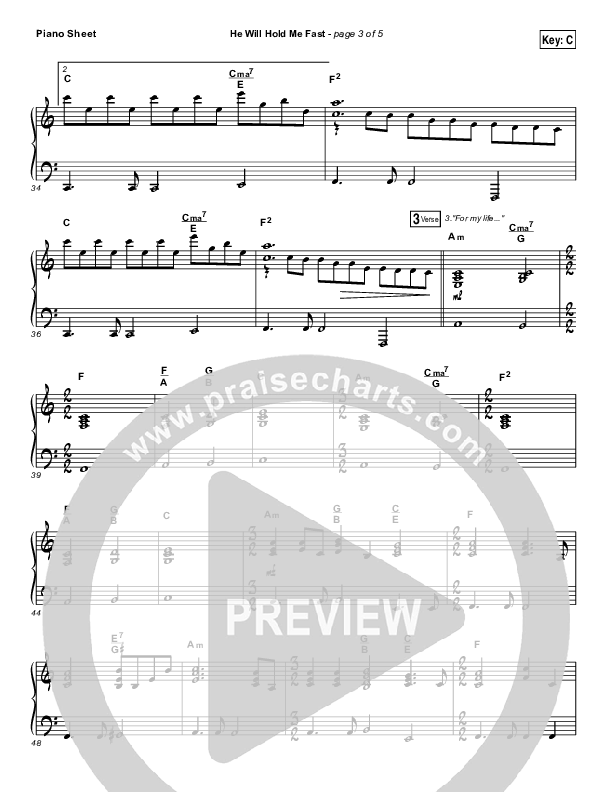 He Will Hold Me Fast Piano Sheet (Shane & Shane / The Worship Initiative)