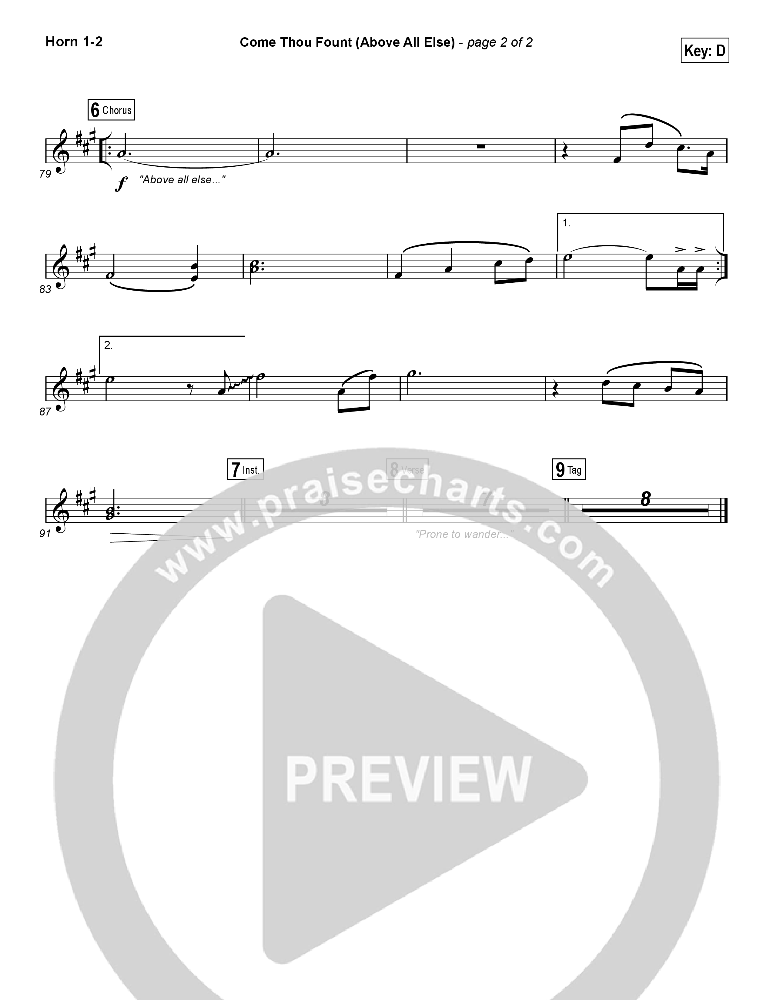 Come Thou Fount (Above All Else) French Horn 1/2 (Shane & Shane / The Worship Initiative)