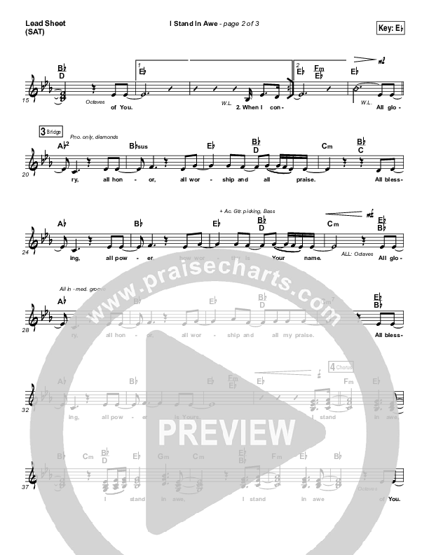 I Stand In Awe Lead Sheet (SAT) (Chris Tomlin / Nicole Serrano)
