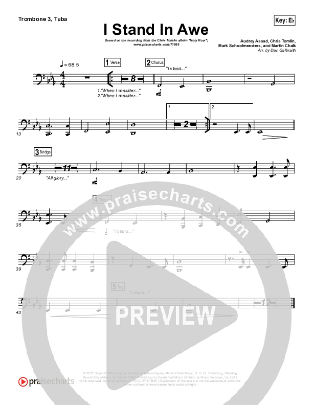 I Stand In Awe Trombone 3/Tuba (Chris Tomlin / Nicole Serrano)