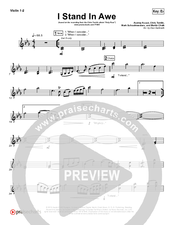 I Stand In Awe Violin 1/2 (Chris Tomlin / Nicole Serrano)