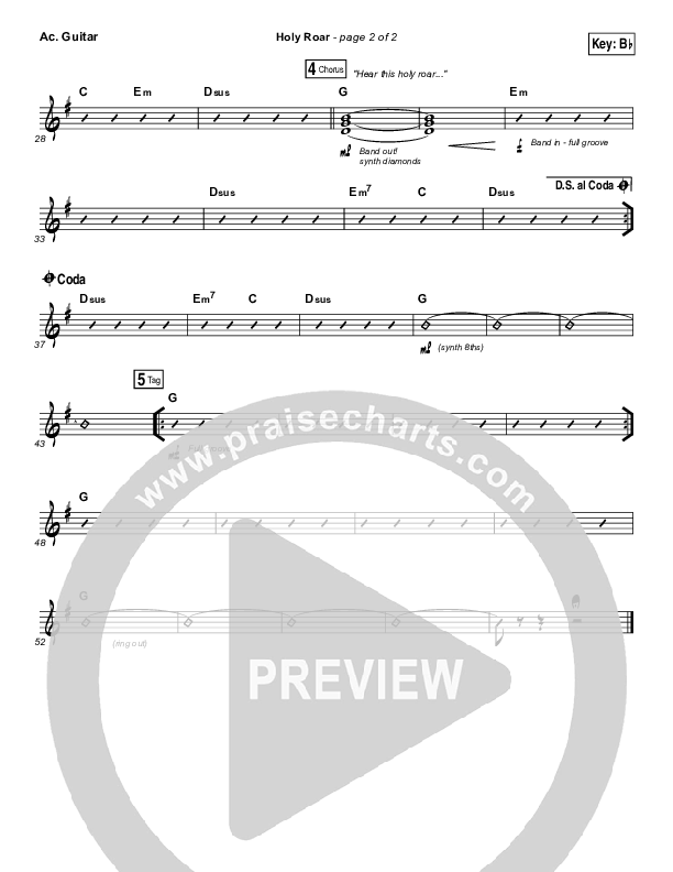 Holy Roar Acoustic Guitar (Chris Tomlin)