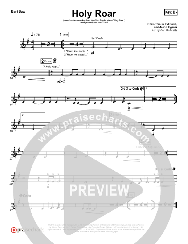 Holy Roar Bari Sax (Chris Tomlin)