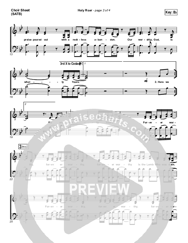 Holy Roar Choir Sheet (SATB) (Chris Tomlin)