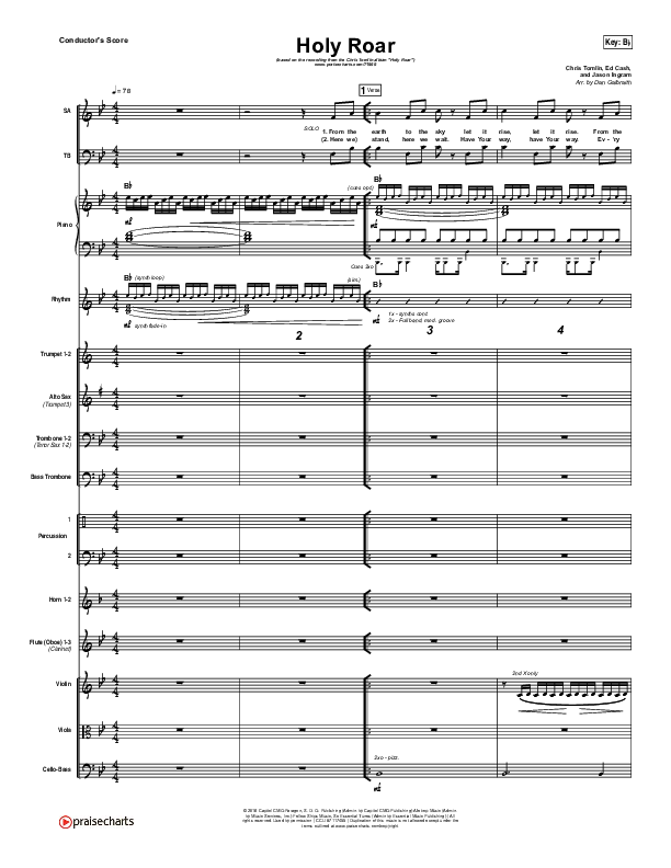 Holy Roar Conductor's Score (Chris Tomlin)