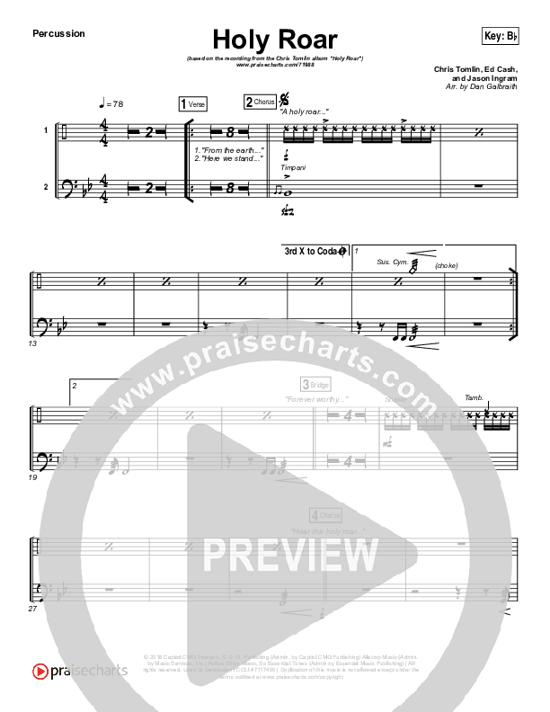 Holy Roar Percussion (Chris Tomlin)