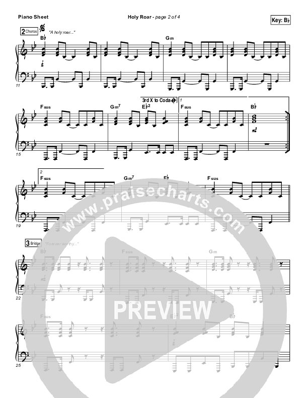Holy Roar Piano Sheet (Chris Tomlin)