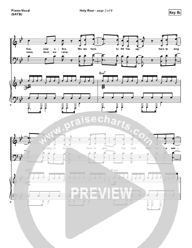 Holy Roar Piano/Vocal (SATB) (Chris Tomlin)