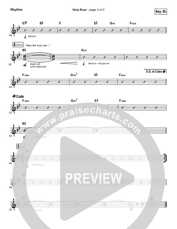 Holy Roar Rhythm Chart (Chris Tomlin)