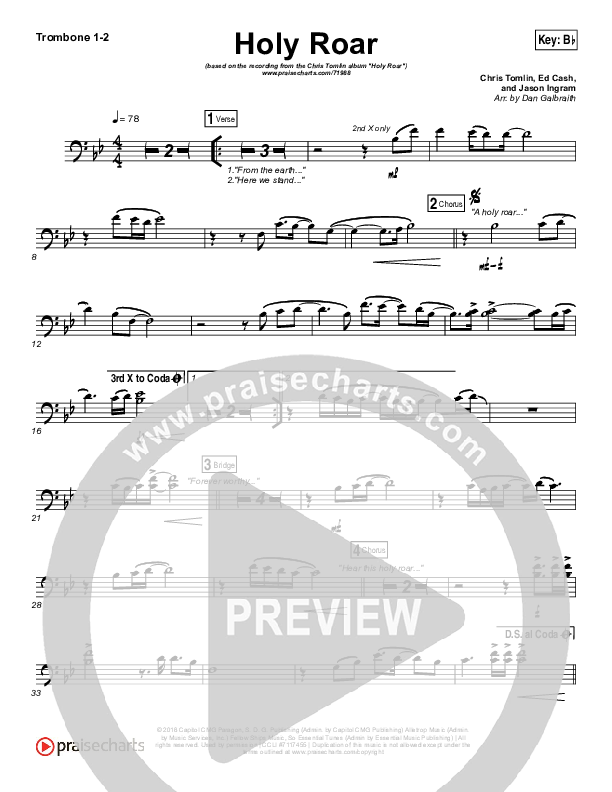 Holy Roar Trombone 1/2 (Chris Tomlin)