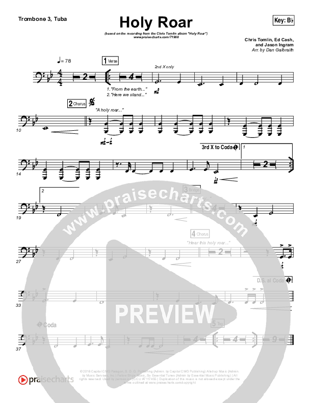 Holy Roar Trombone 3/Tuba (Chris Tomlin)