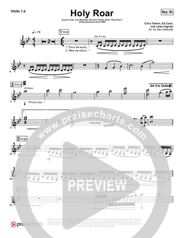 Holy Roar Violin 1/2 (Chris Tomlin)