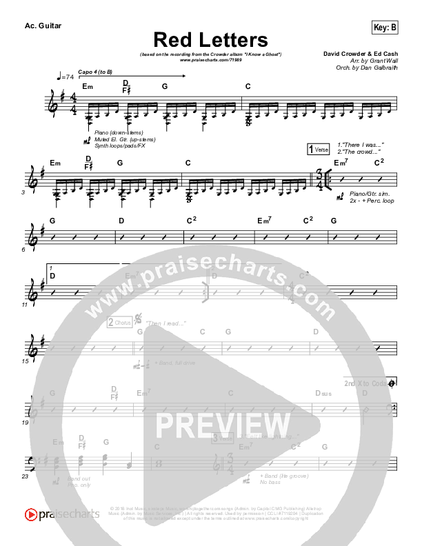 Red Letters Acoustic Guitar (Crowder)