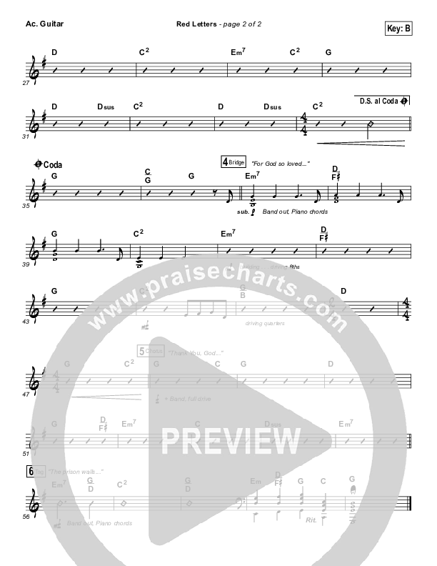 Red Letters Acoustic Guitar (Crowder)