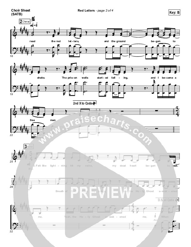 Red Letters Choir Sheet (SATB) (Crowder)