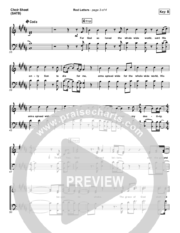 Red Letters Choir Vocals (SATB) (Crowder)