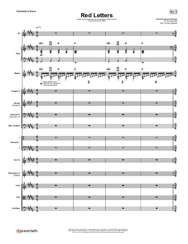 Red Letters Conductor's Score (Crowder)